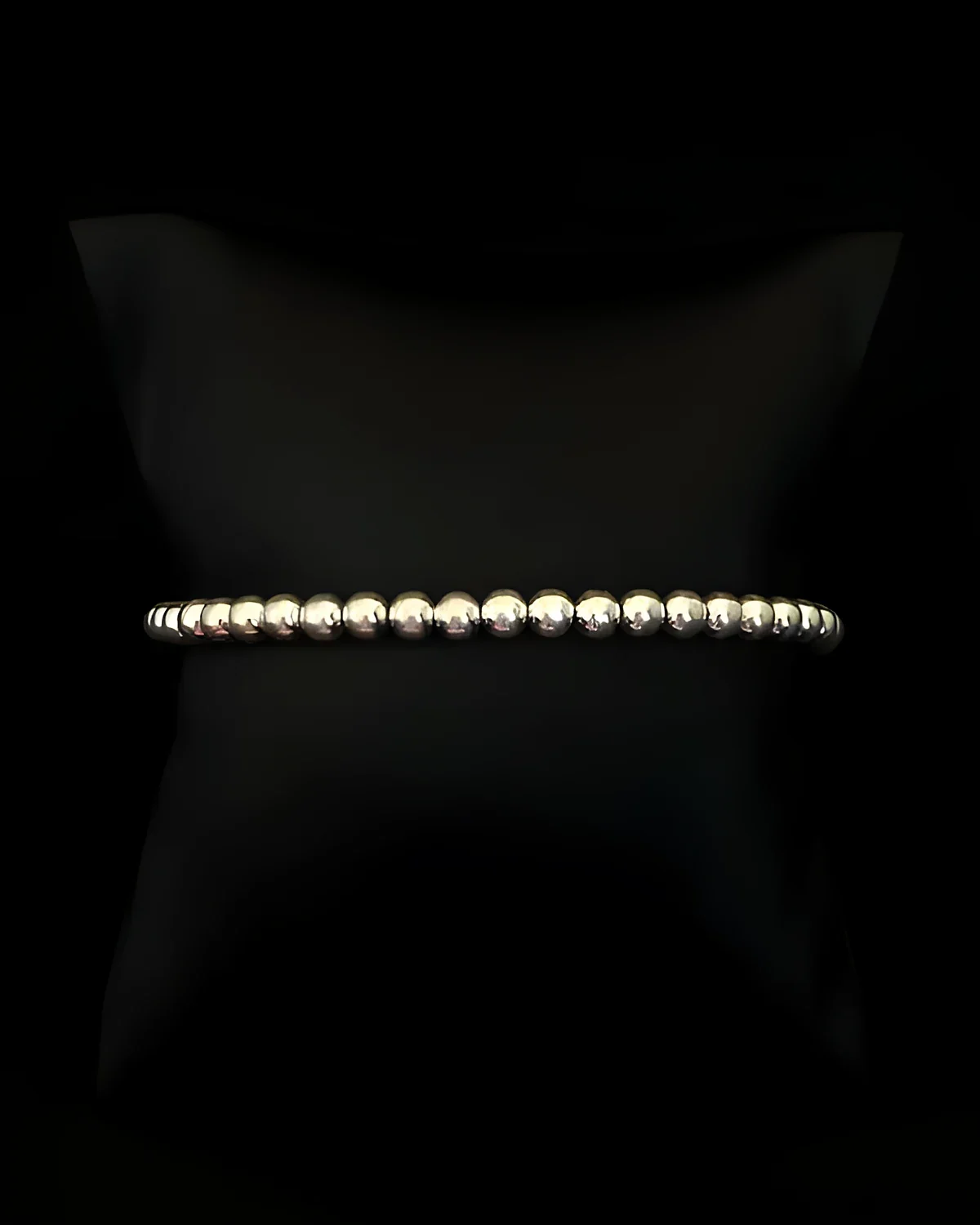 Pulseira bolas juntas 4 mm pq prata