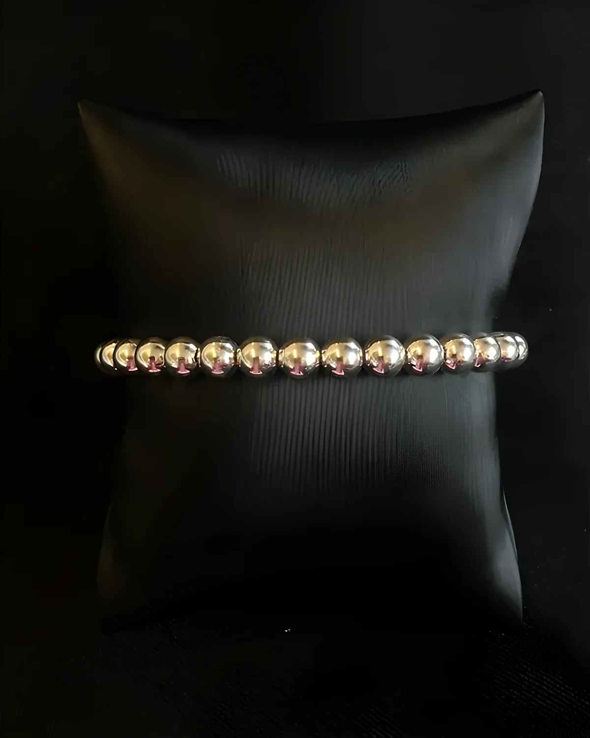 Pulseira bolas juntas 6 mm médio prata