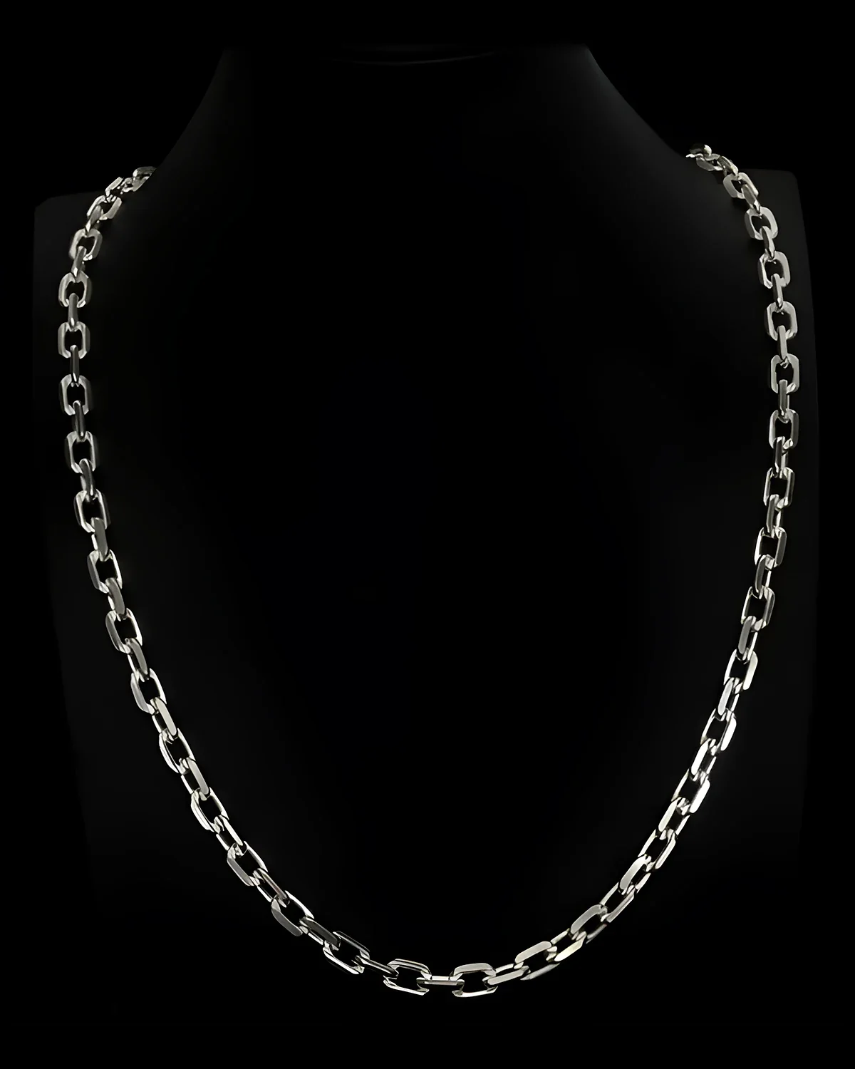 Corrente Cartier facetada prata