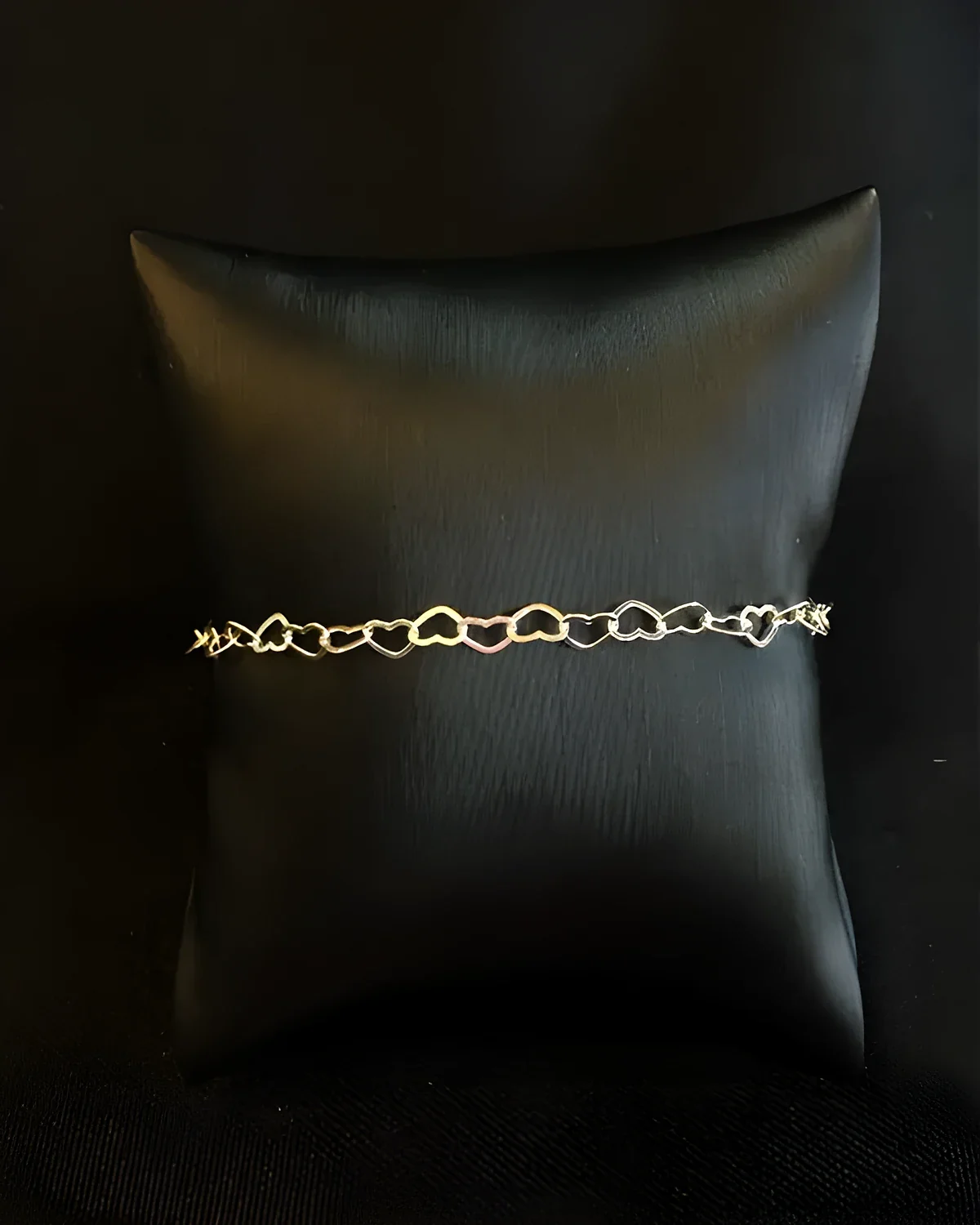 Pulseira elos corações prata