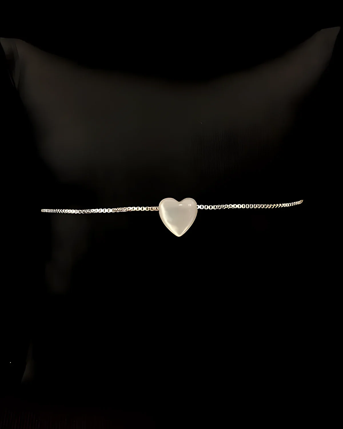 Pulseira veneziana coração madrepérola prata