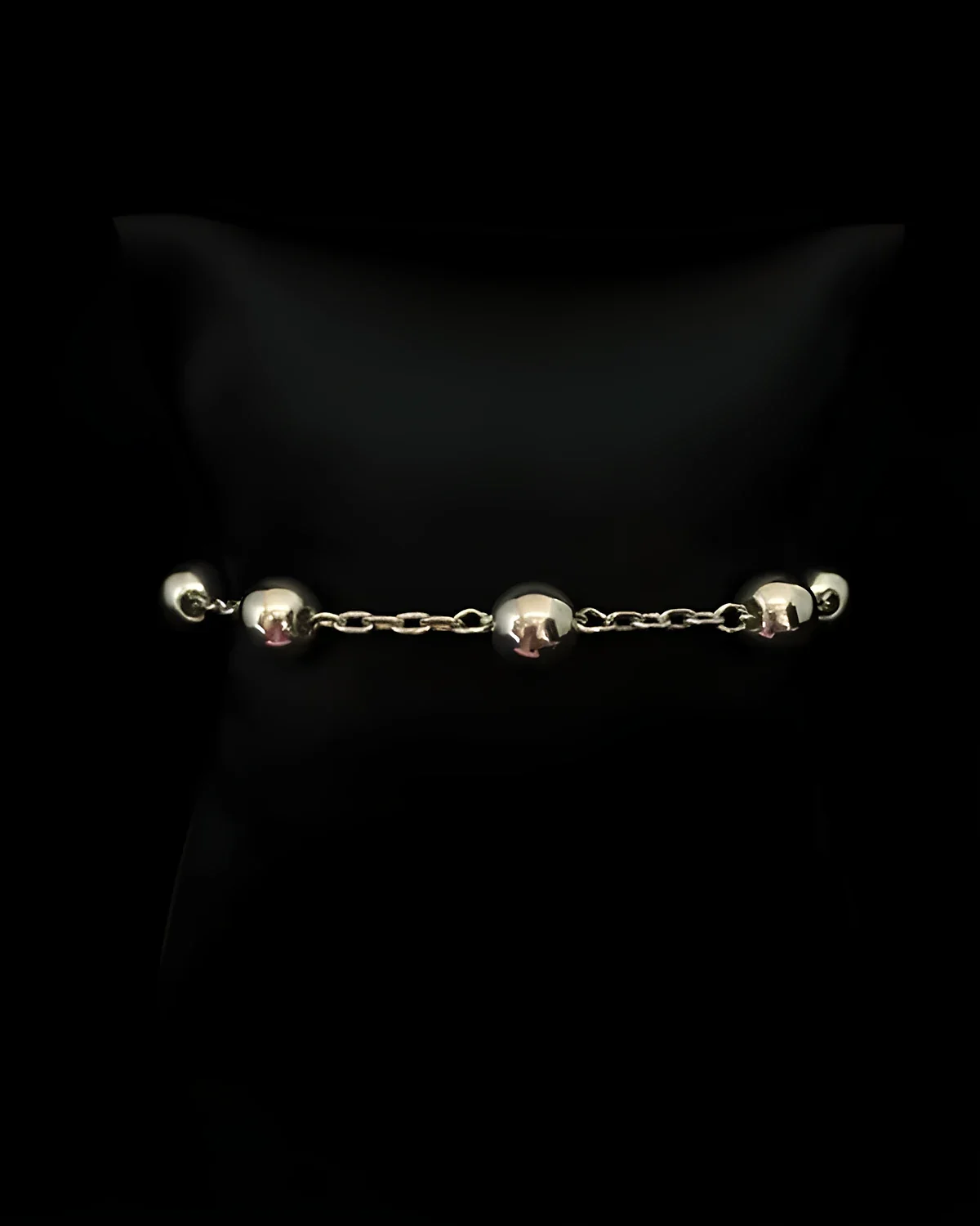 Pulseira bolas 8 mm prata