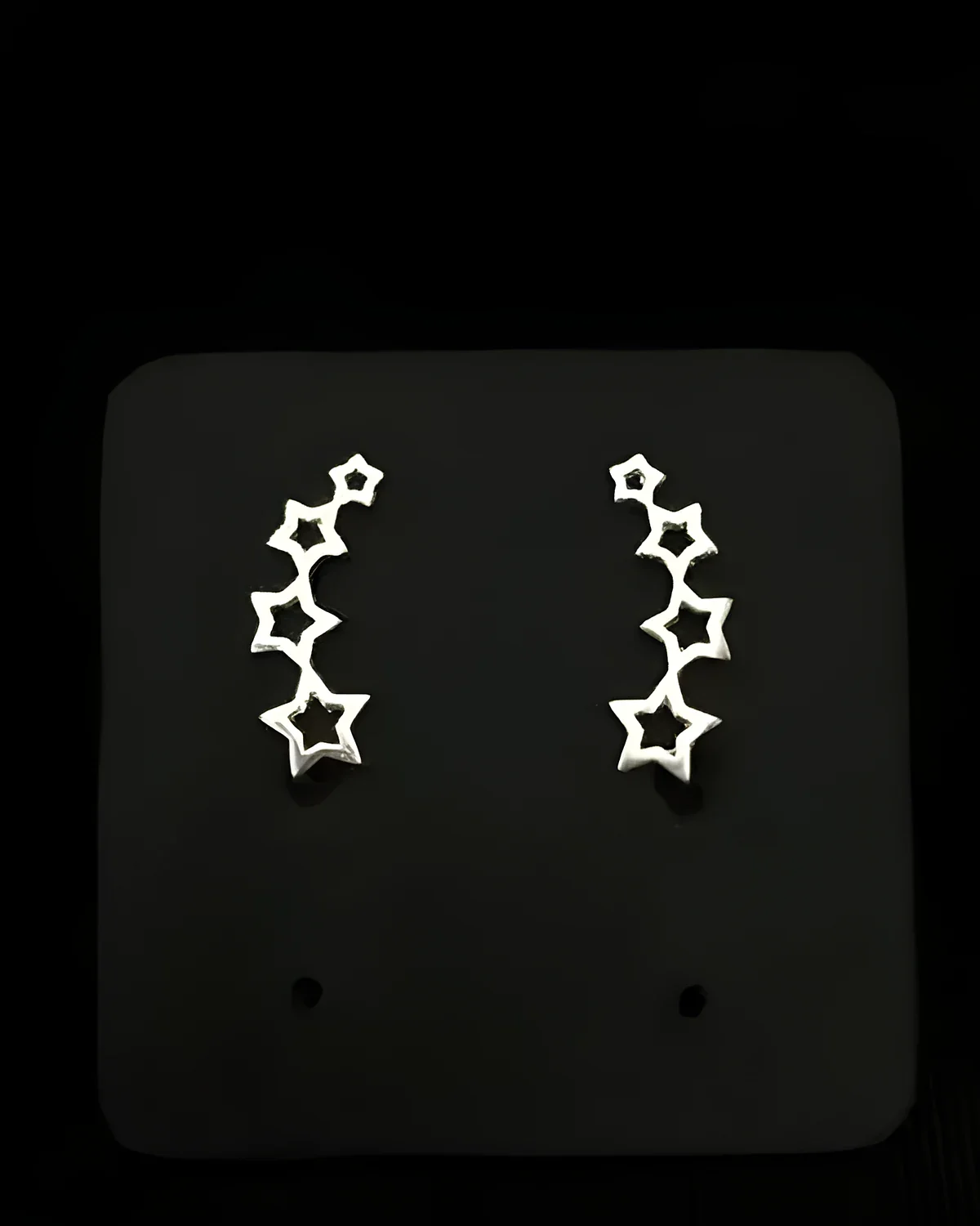 Brinco earcuff estrelas vazado prata