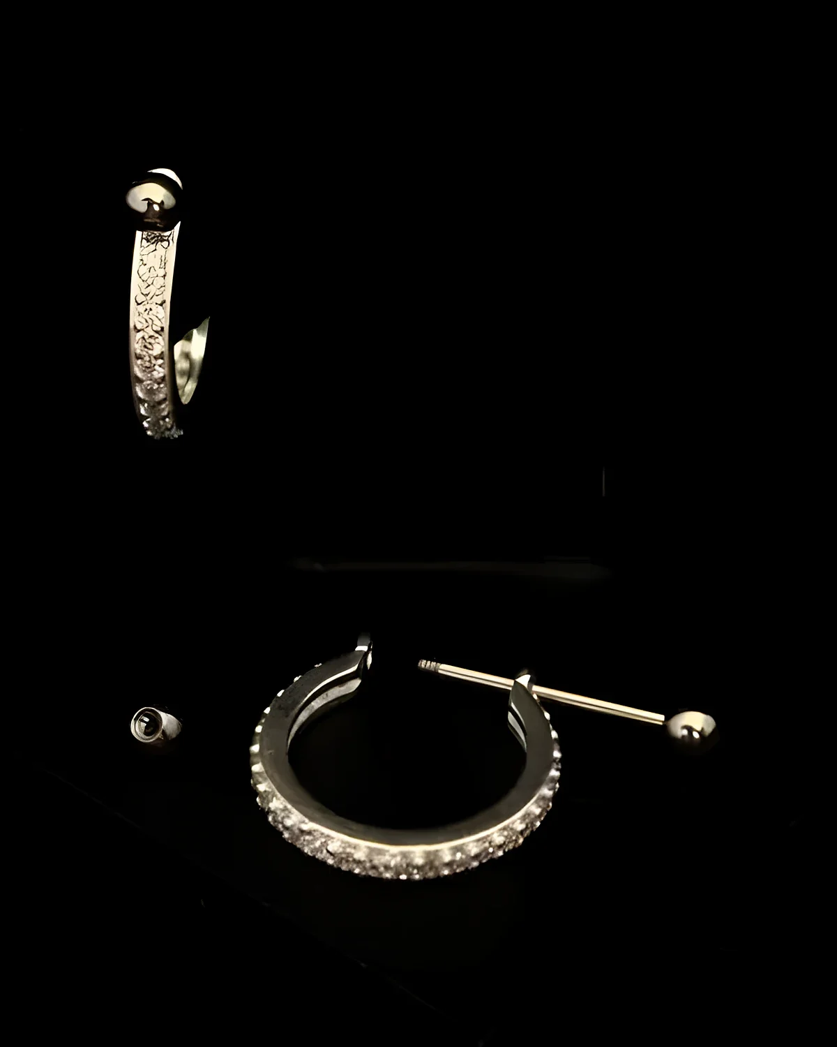 Piercing conch 12 mm prata / piercing conch 10 mm prata