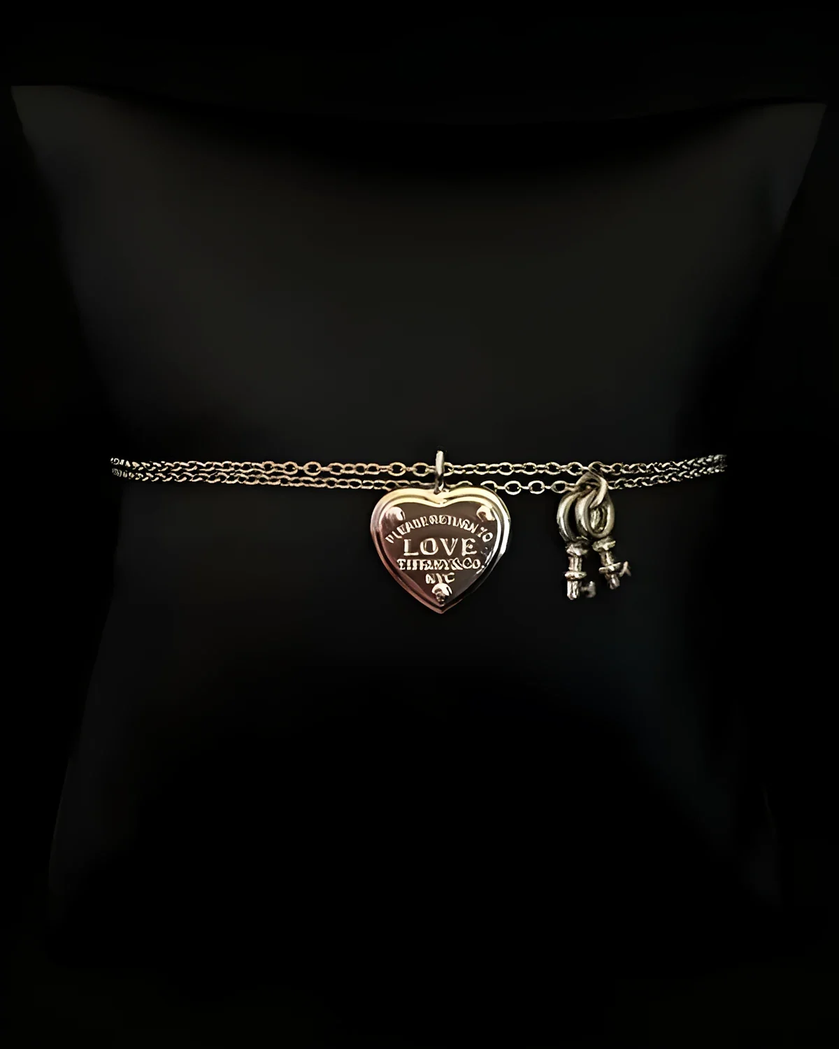 Pulseira return com 2 chaves pendente prata