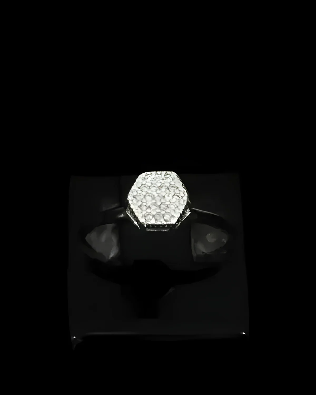 Anel chuveiro hexagonal prata