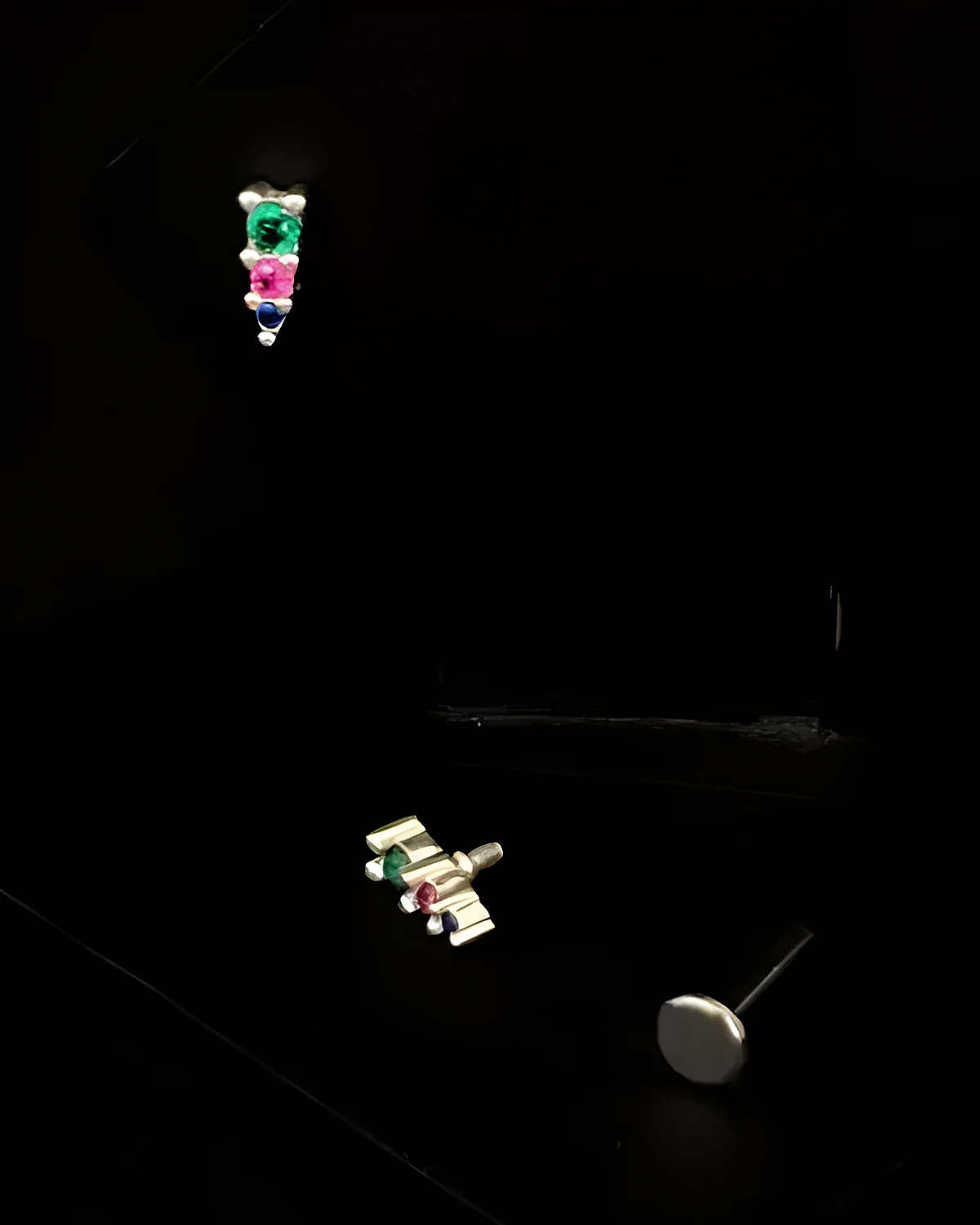 Piercing 3 zircônia cometa prata