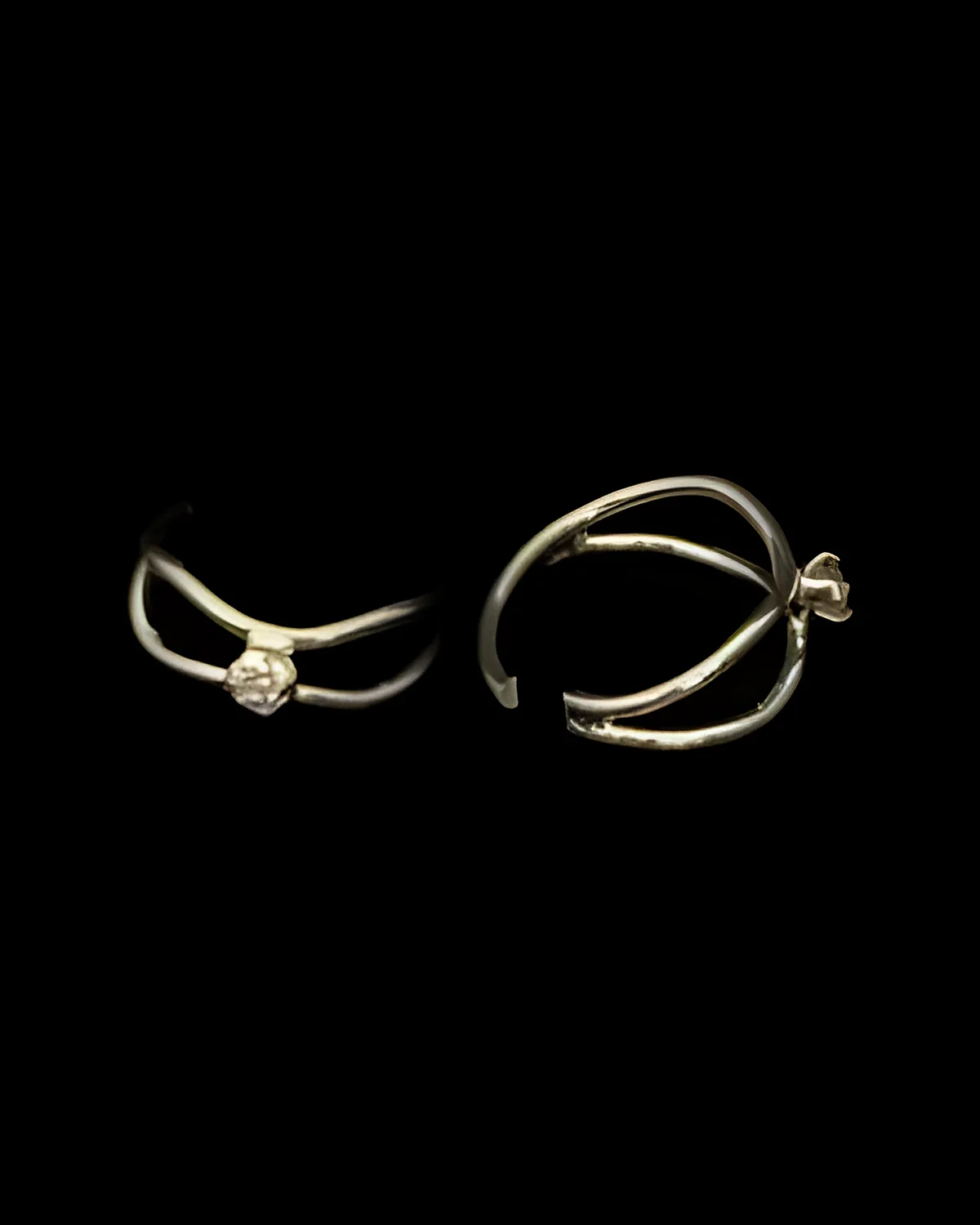 Piercing argola dupla com zircônia prata
