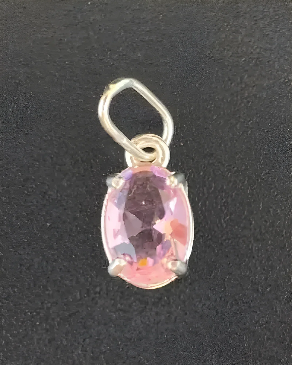 Pingente oval zircônia prata 1 cm