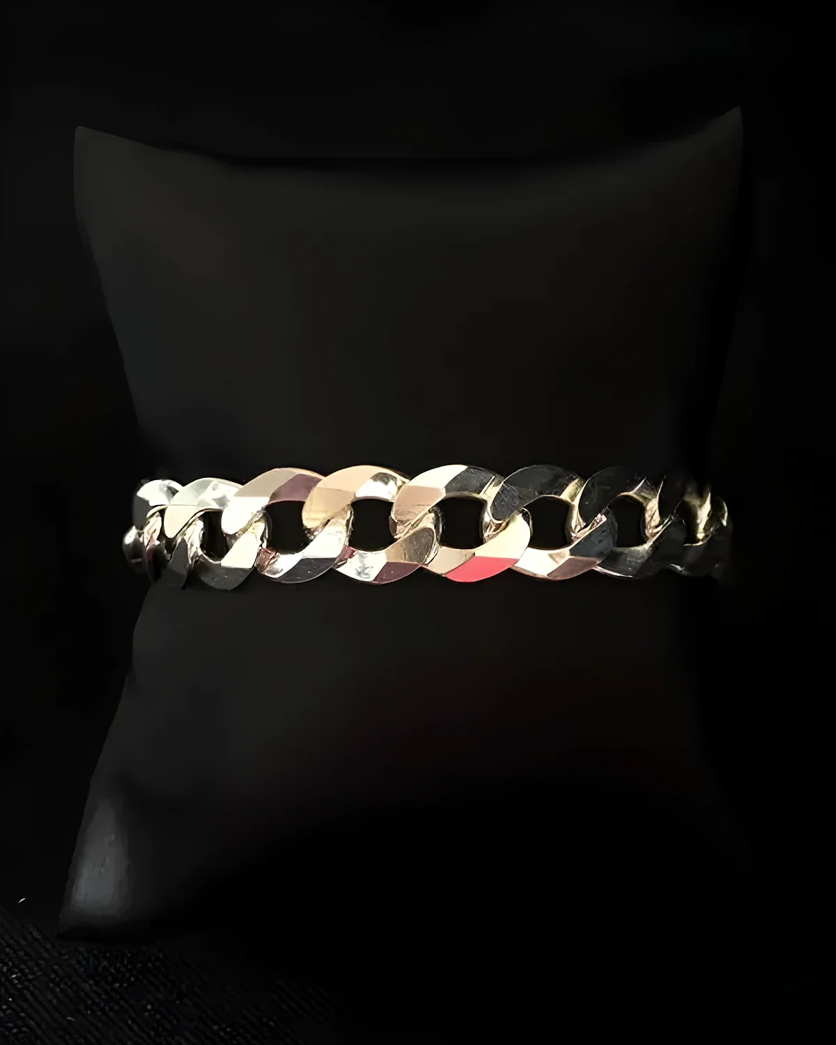 Pulseira groumet 11 mm prata