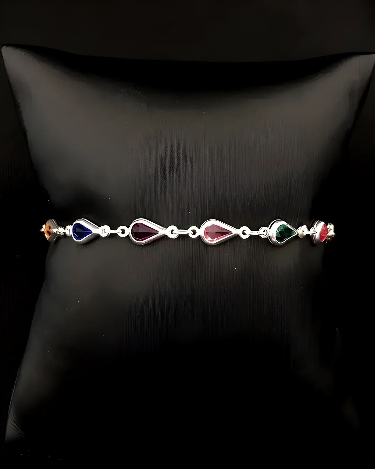 Pulseira interno gotas zircônia coloridas