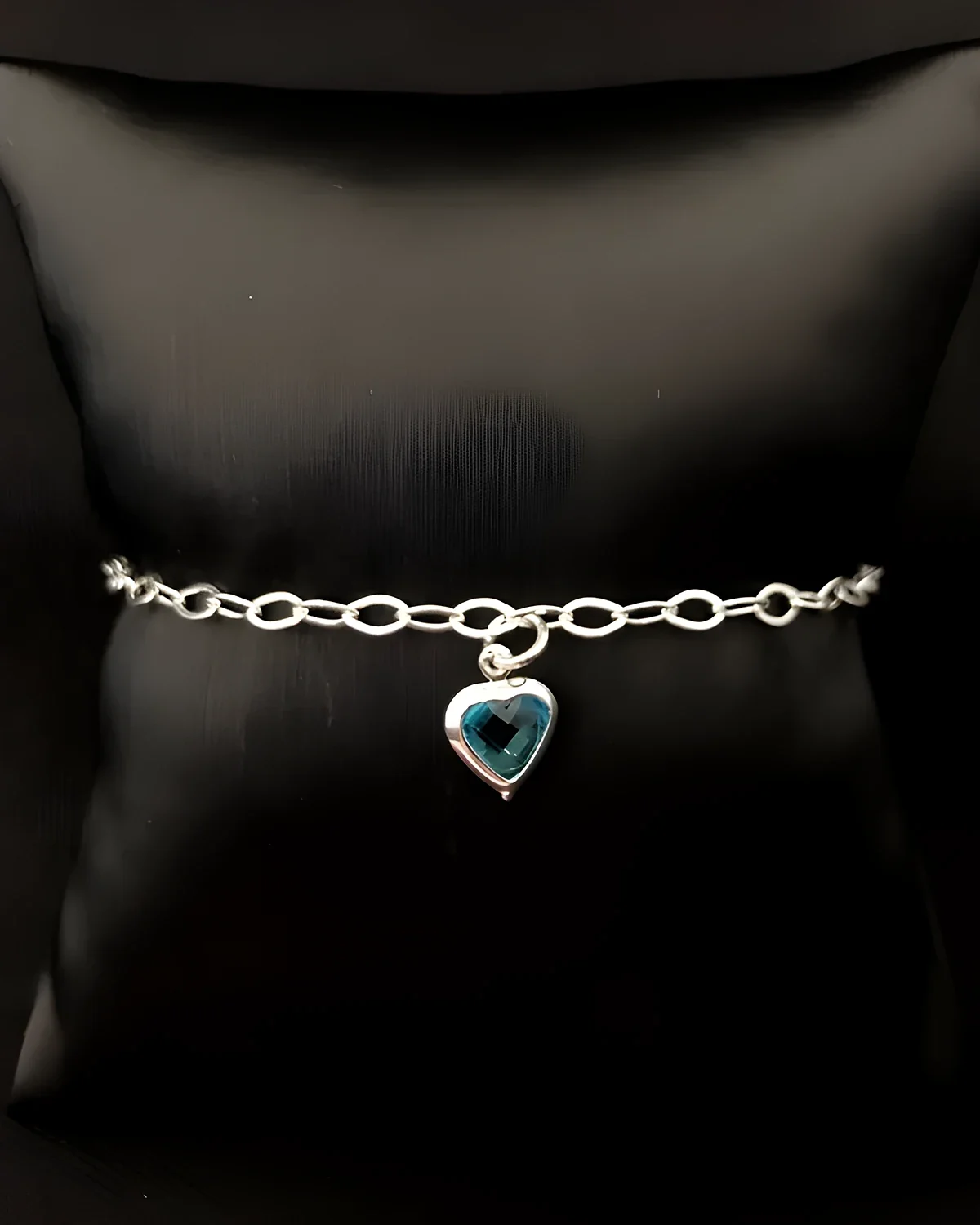 Pulseira elos com 1 coração zircônia pendente