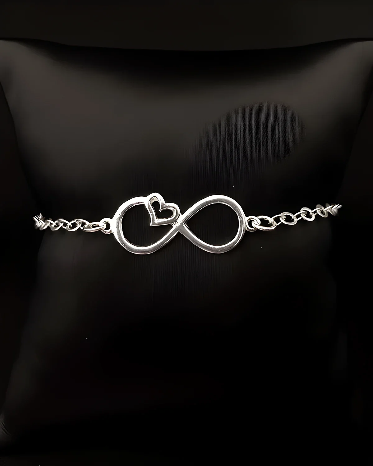 Pulseira elos infinito com coração