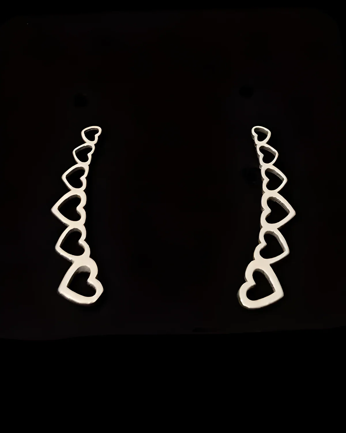 Earcuff 5 corações prata