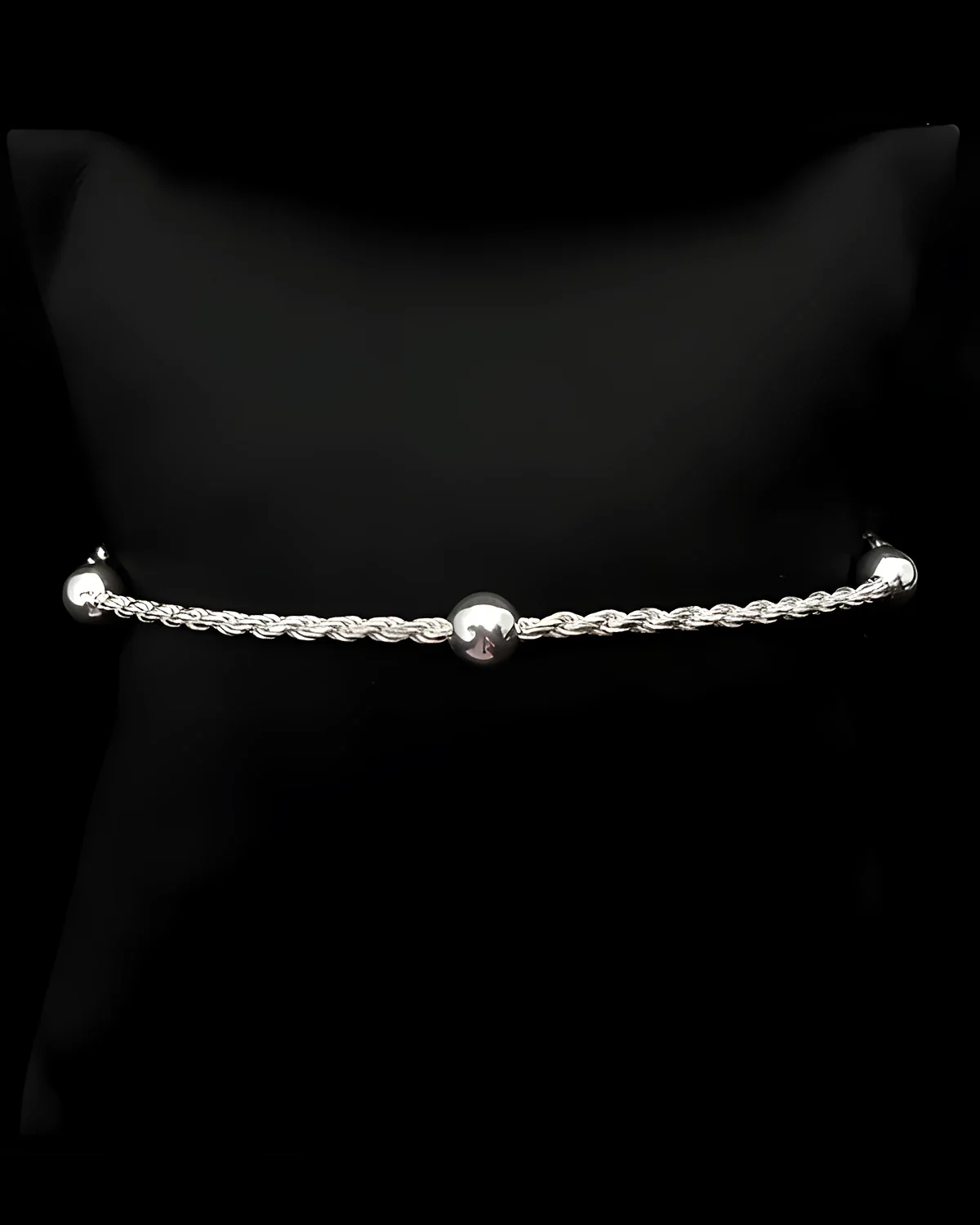 Pulseira cordão baiano com bolinhas 5 mm