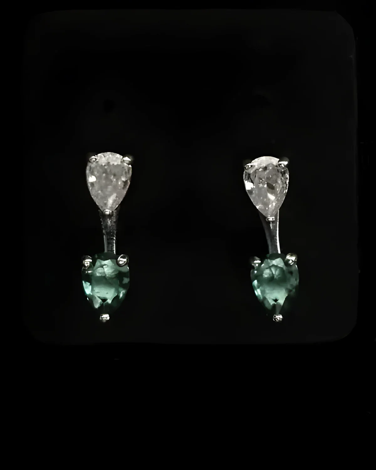 Brinco flutuante gota / gota zircônia