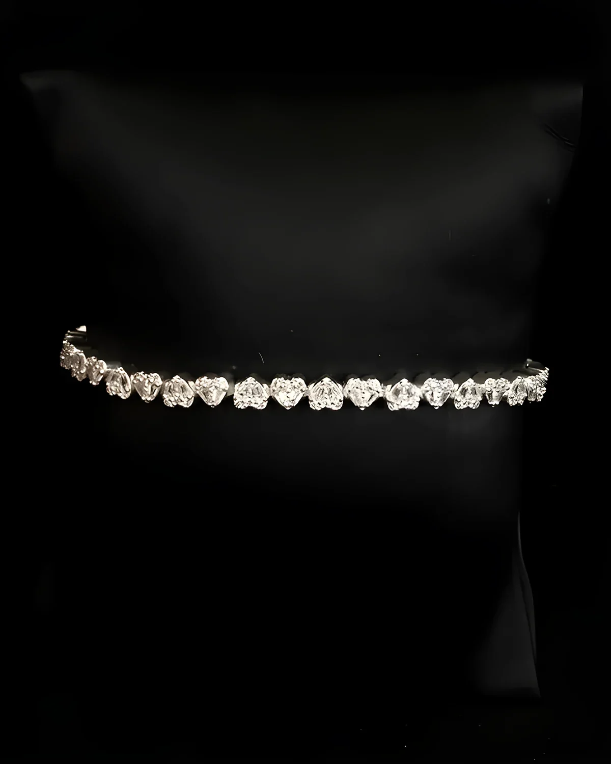 Pulseira Riviera coração zircônia baguete